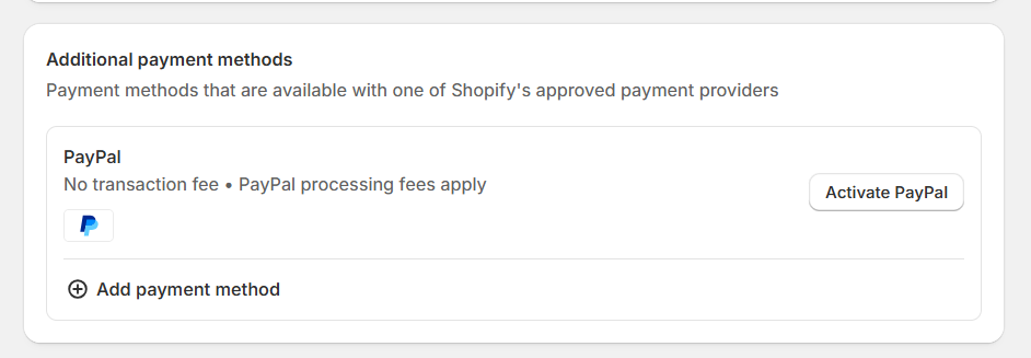 Add payment method