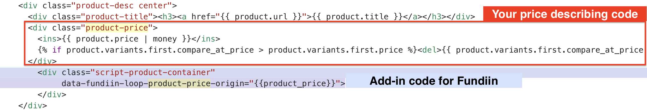 Insert the code into your product homepage